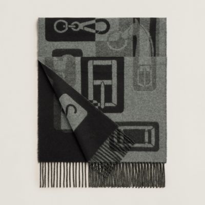 ブラック - メンズ シルクマフラー＆カシミヤストール | Hermès